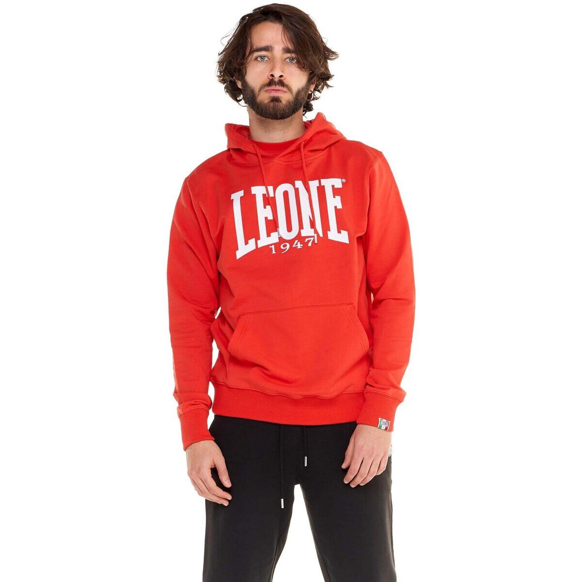 Leone 1947 Îmbracaminte Man Hoody Fleece Big Logo Not Brusched