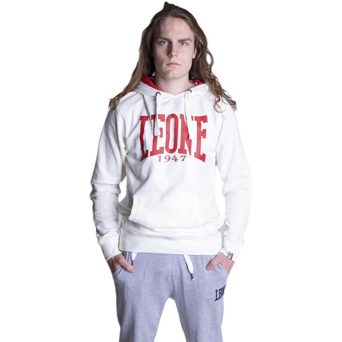 Leone 1947 Îmbracaminte Man Hoody Fleece Big Logo Not Brushed