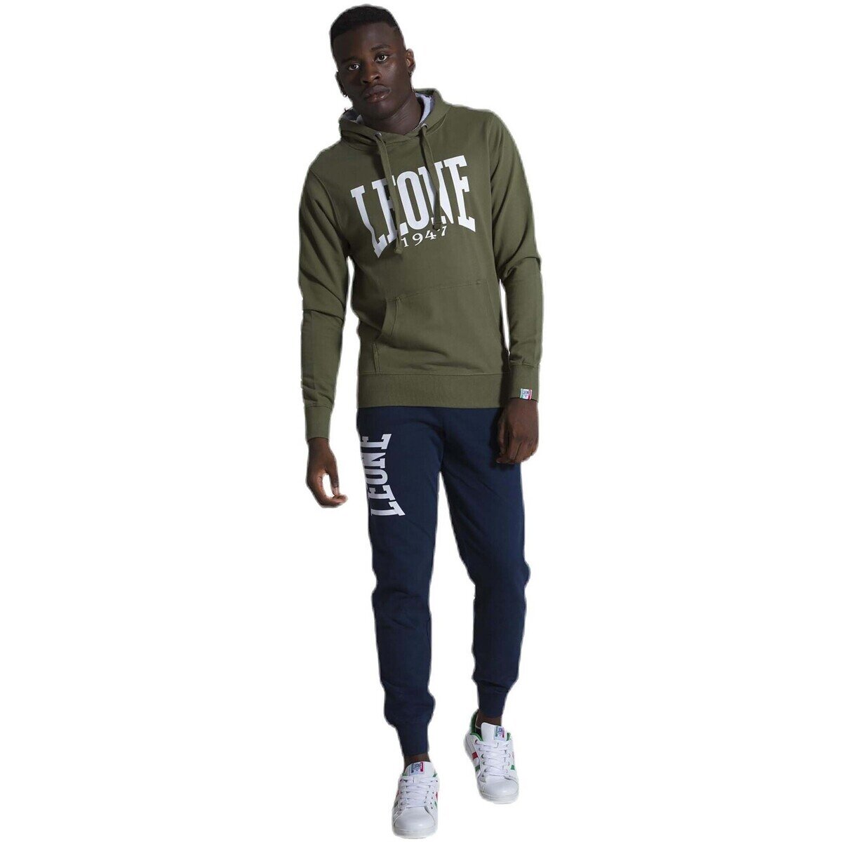 Leone 1947 Îmbracaminte Man Hoody Fleece Big Logo Not Brushed