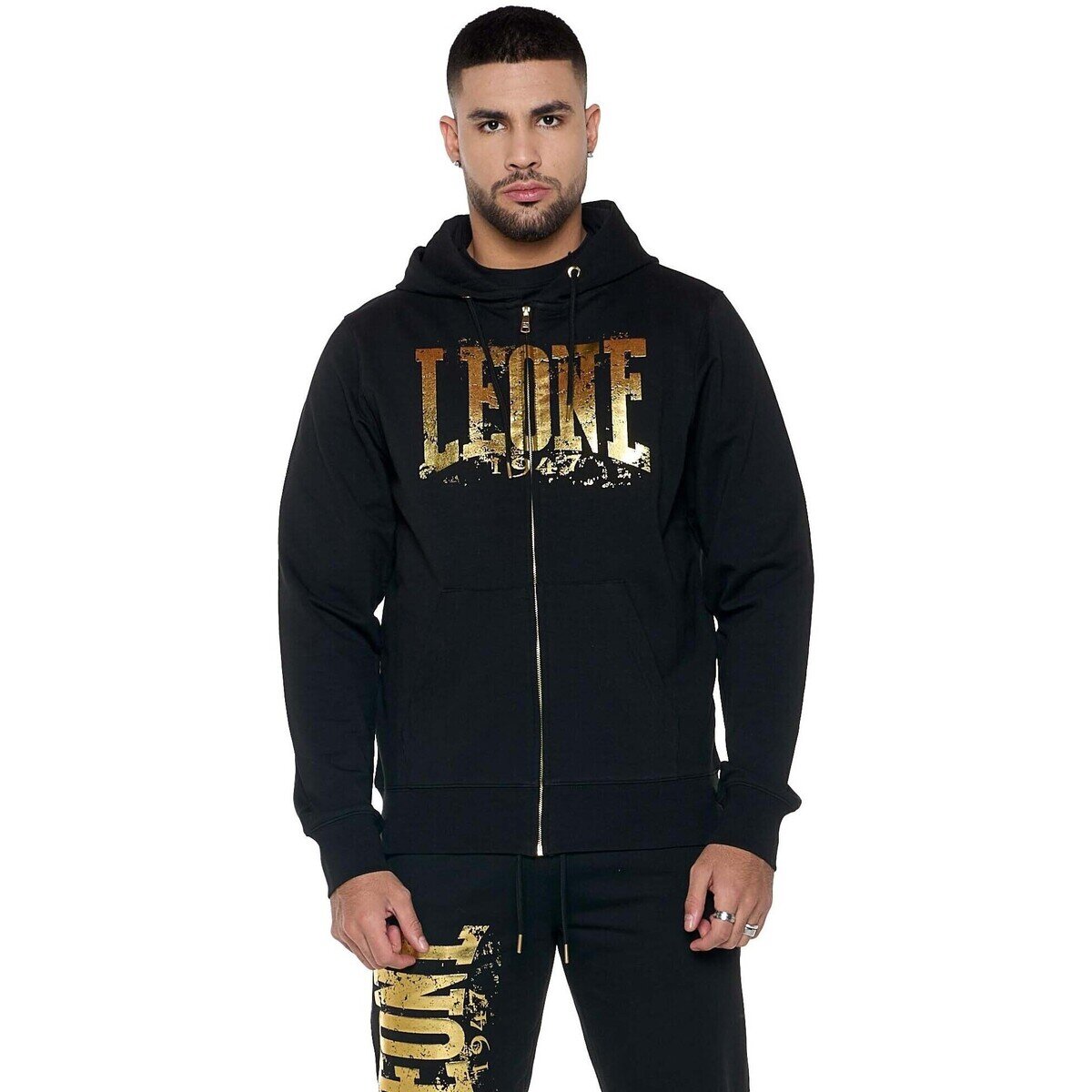 Leone 1947 Îmbracaminte Man Hoody Full Zip Authentic Gold