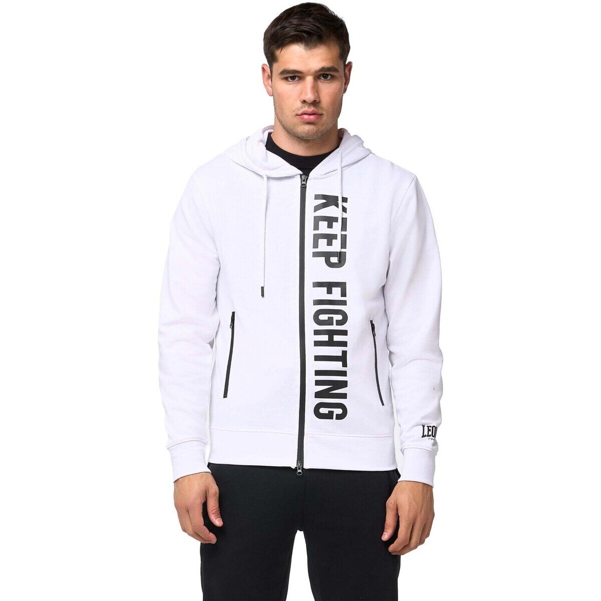 Leone 1947 Îmbracaminte Man Hoody Full Zip B W