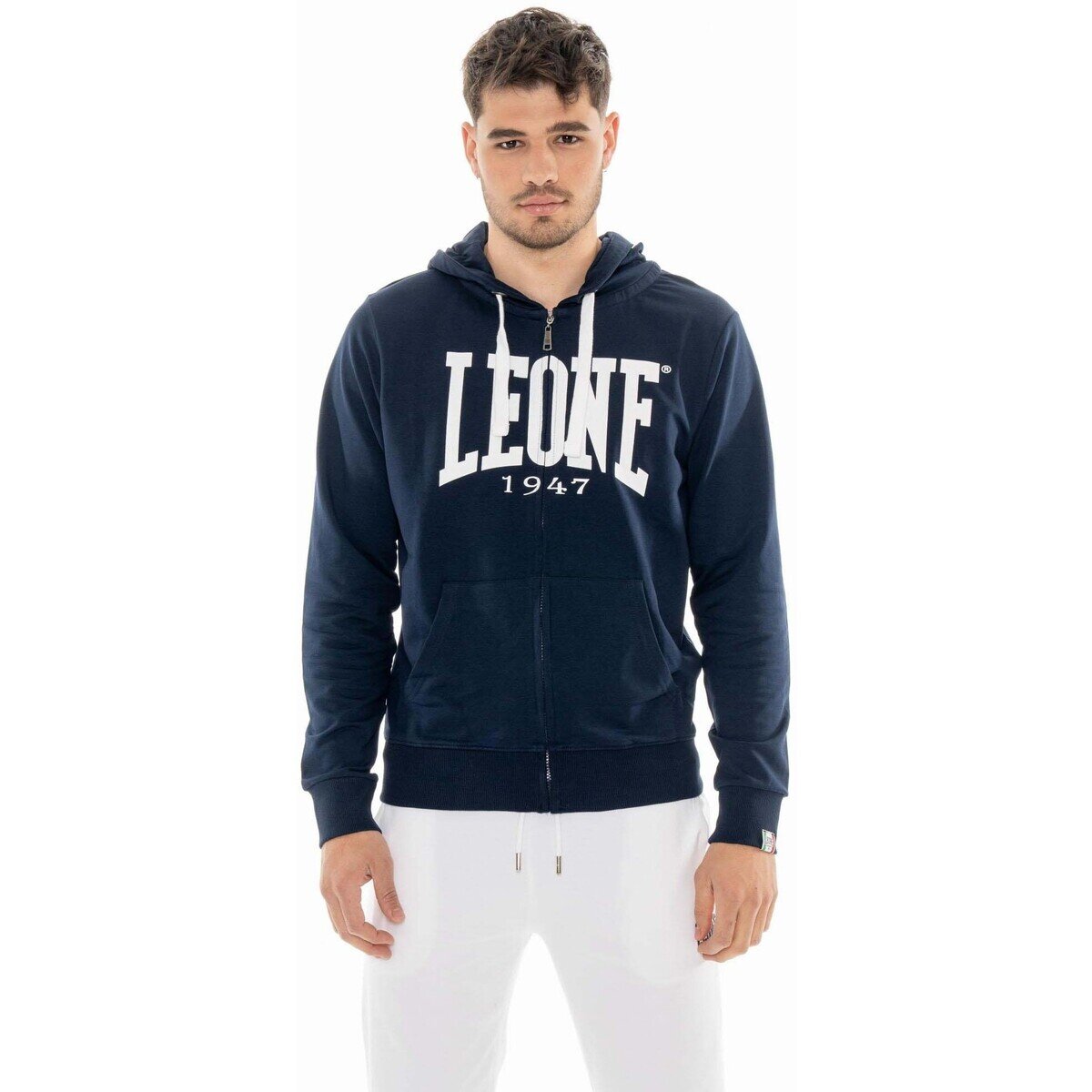 Leone 1947 Îmbracaminte Man Hoody Full Zip Big Logo