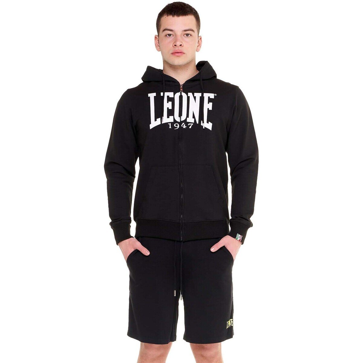 Leone 1947 Îmbracaminte Man Hoody Full Zip Big Logo