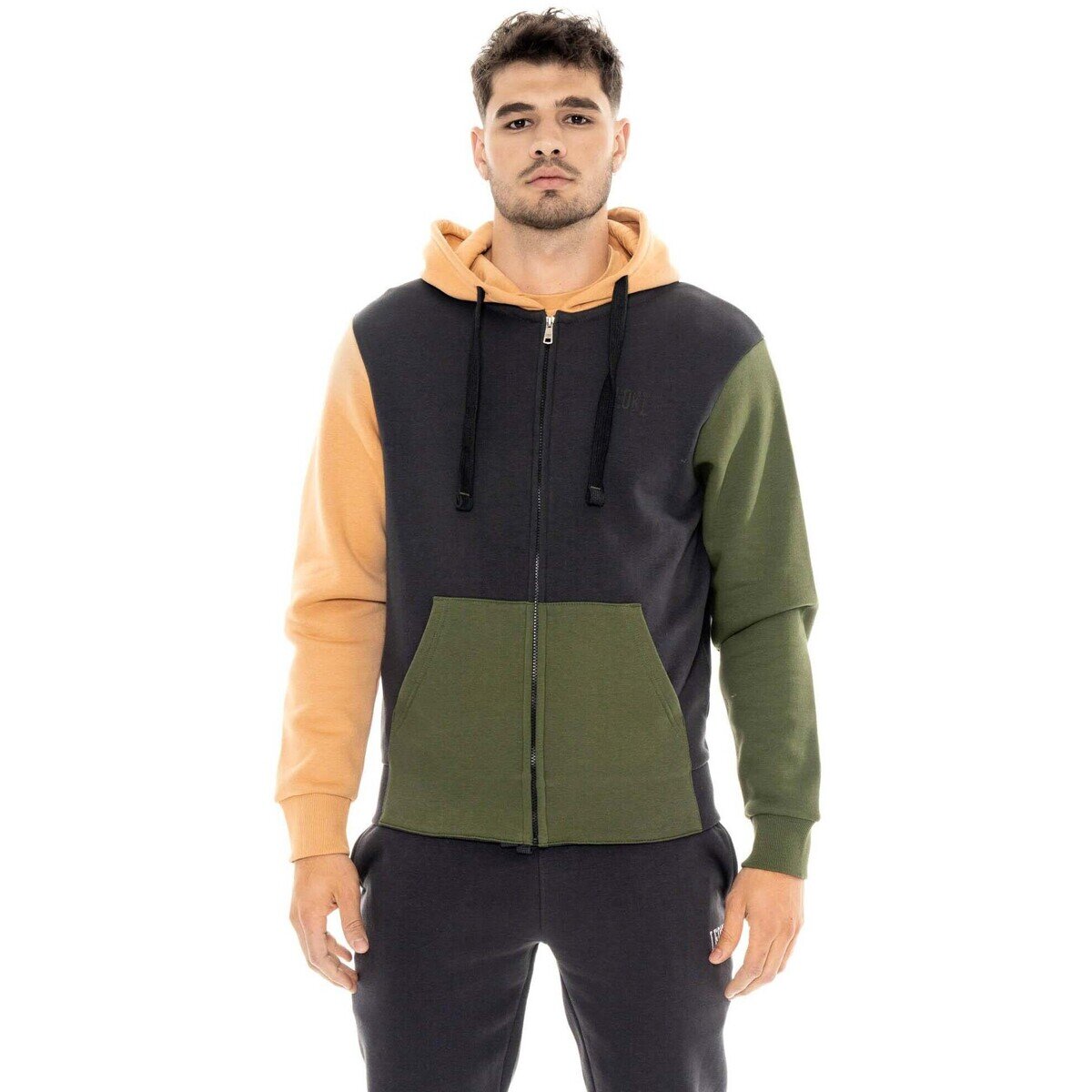 Leone 1947 Îmbracaminte Man Hoody Full Zip Color Block