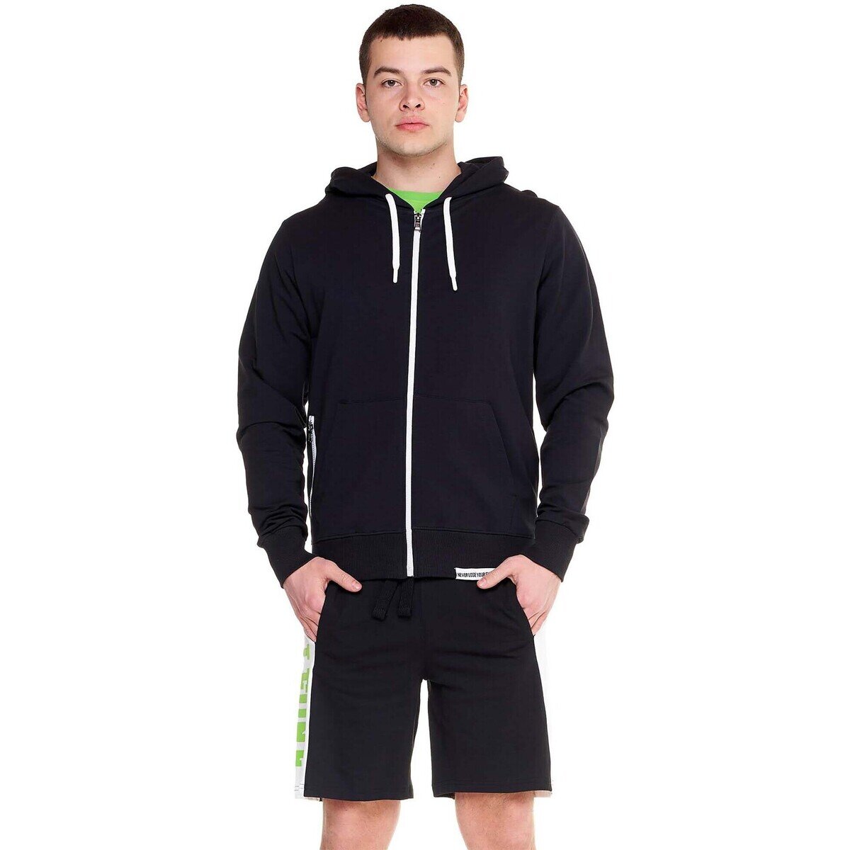 Leone 1947 Îmbracaminte Man Hoody Full Zip Fight Fluo