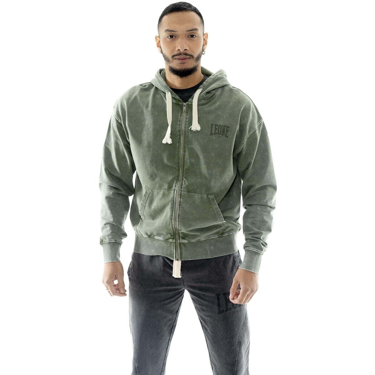 Leone 1947 Îmbracaminte Man Hoody Full Zip Old Wash