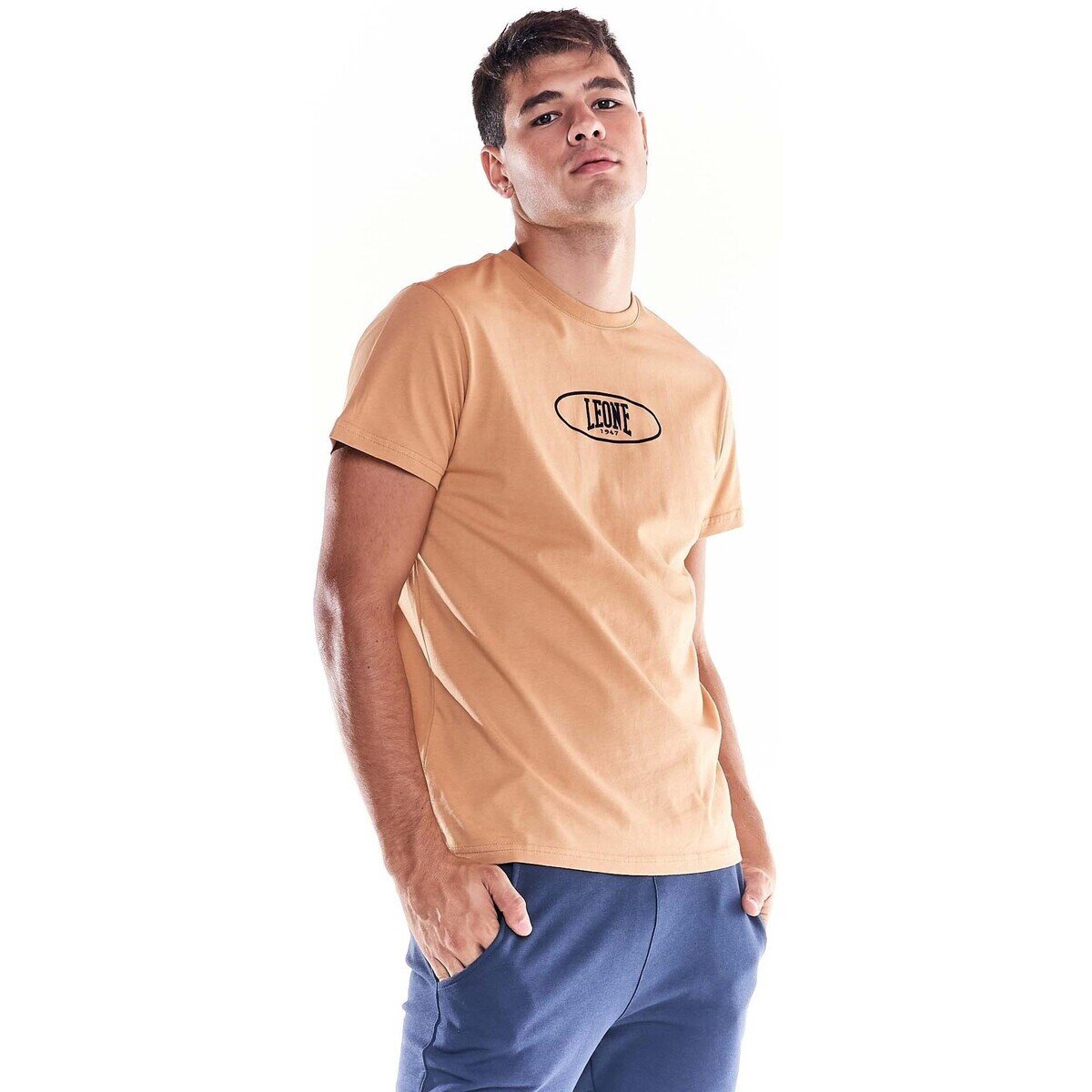 Leone 1947 Îmbracaminte Man Short Sleeves Earth Tones