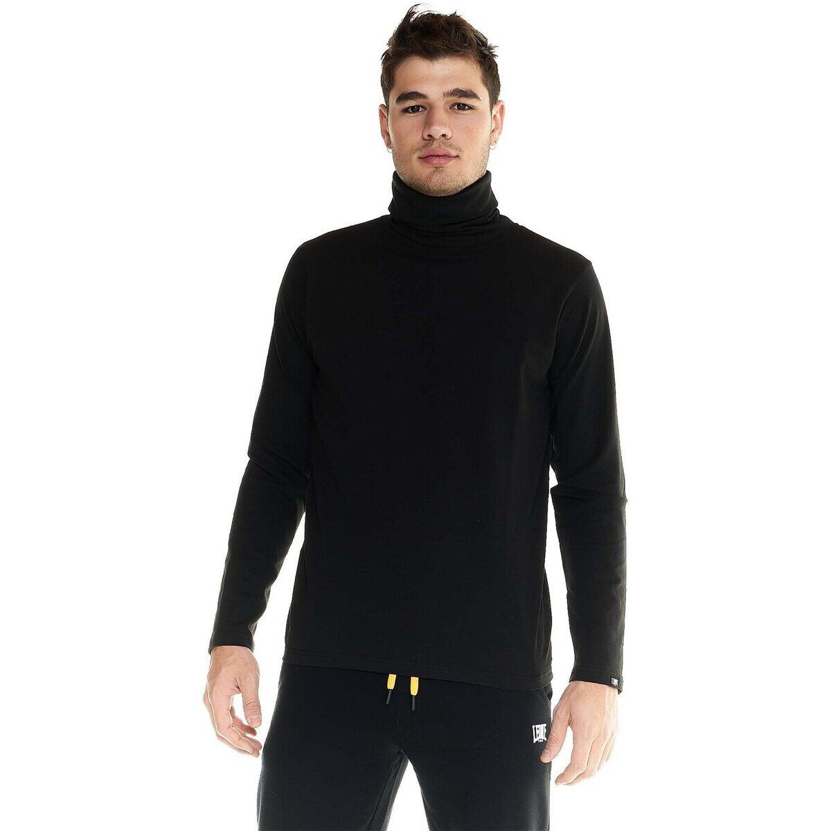 Leone 1947 Îmbracaminte Man T-Shirt Long Sleeve High Collar Label