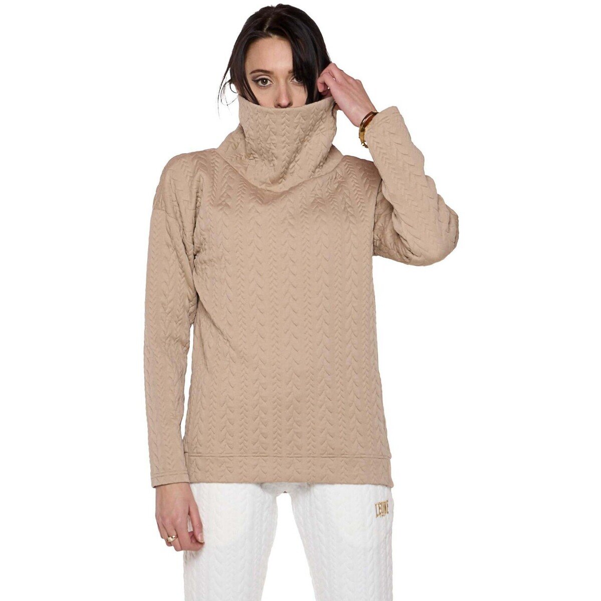 Leone 1947 Îmbracaminte Woman Bonded High Collar Relaxed