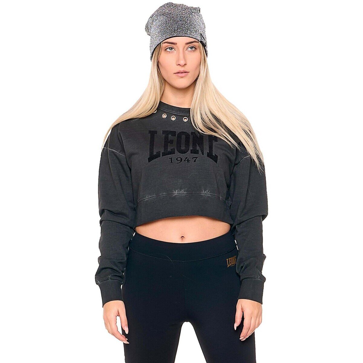 Leone 1947 Îmbracaminte Woman Crewneck Black Ring
