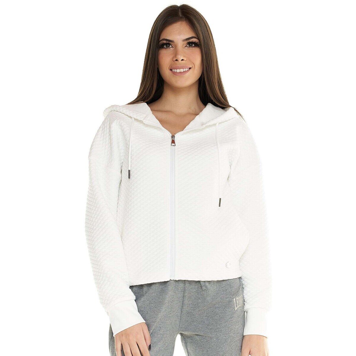 Leone 1947 Îmbracaminte Woman Crop Hoody Quilted Full Zip Leisure
