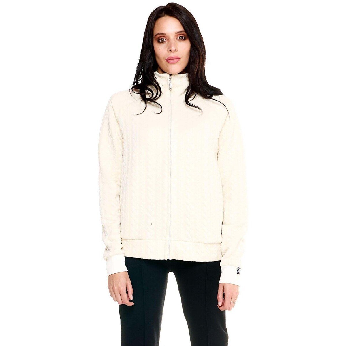 Leone 1947 Îmbracaminte Woman High Collar Bonded Full Zip Greyss