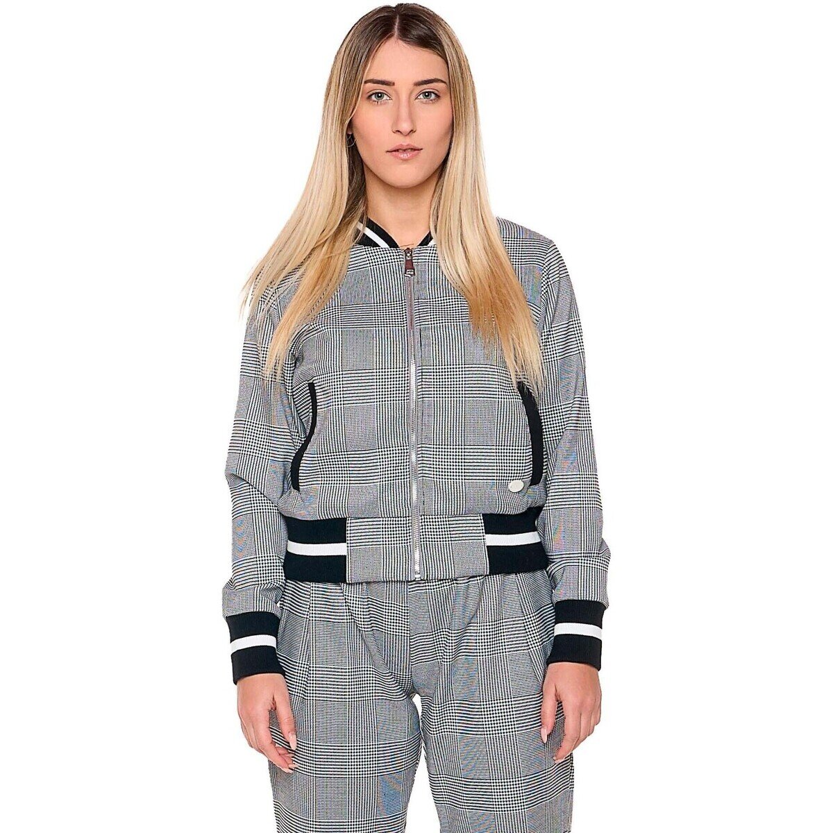Leone 1947 Îmbracaminte Woman Jackets Check Pearl