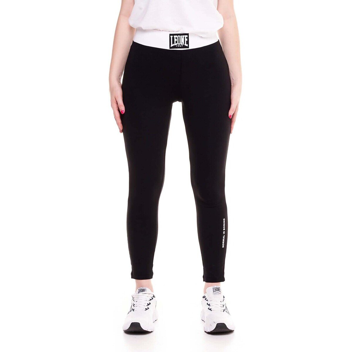 Leone 1947 Îmbracaminte Woman Leggings Black Boring