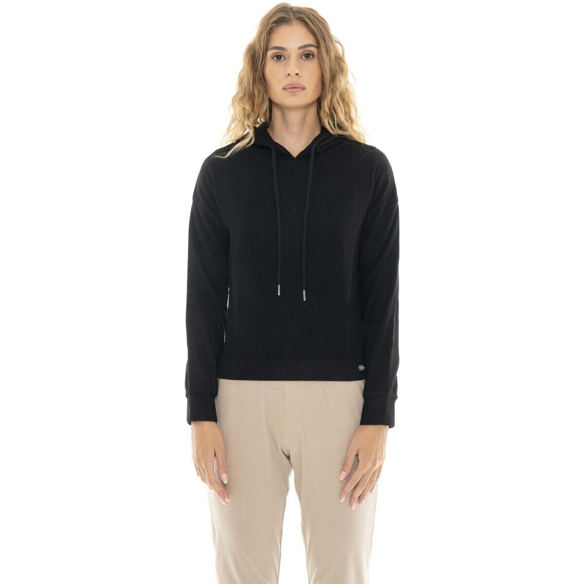 Leone 1947 Îmbracaminte Woman Rib Hoody Pearl