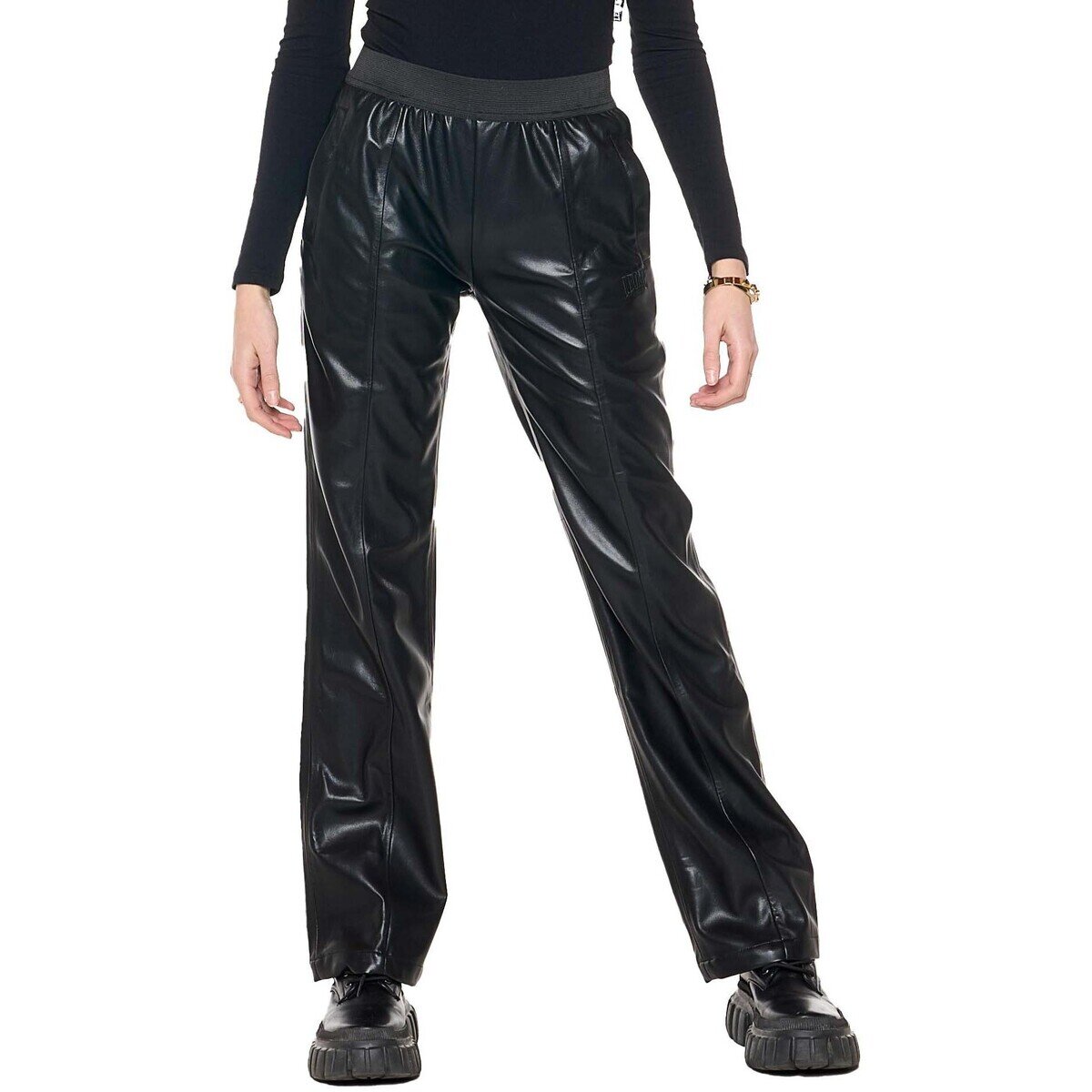 Leone 1947 Îmbracaminte Woman Sweatpants Black Ring