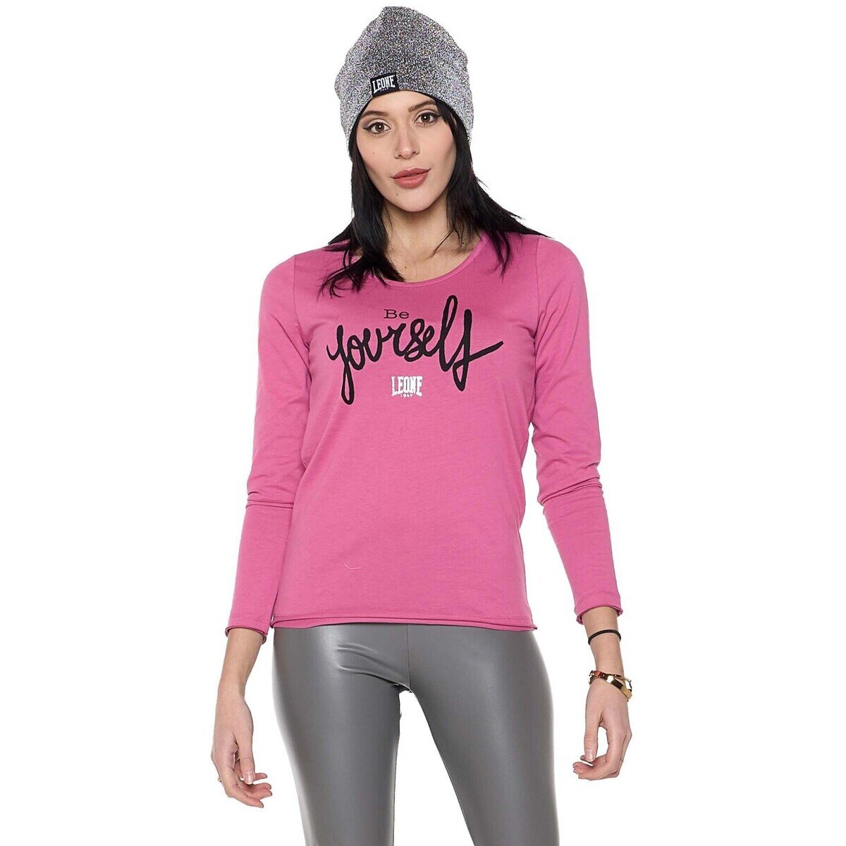 Leone 1947 Îmbracaminte Woman T-Shirt Long Sleeves Pearl