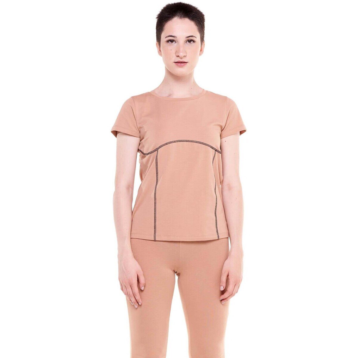 Leone 1947 Îmbracaminte Woman T-Shirt Short Sleeves Earth Tones