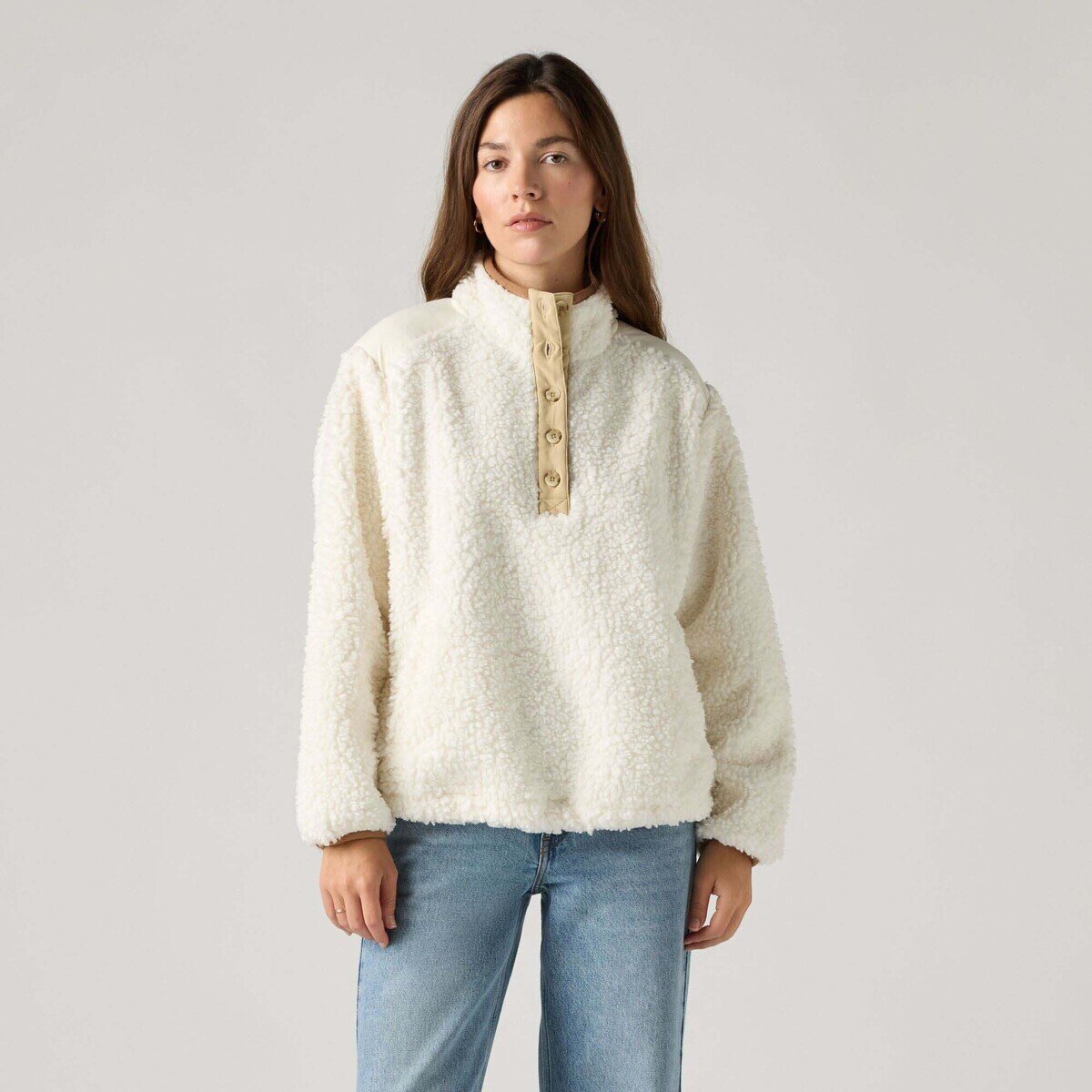 Levi's Îmbracaminte Iris Pullover Sherpa Fleece Egret Sherpa