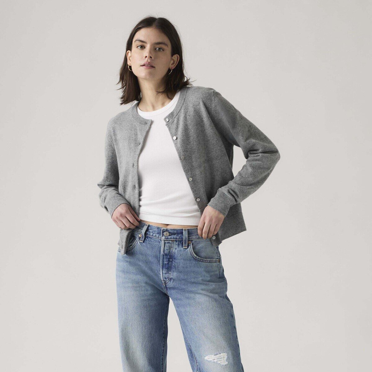 Levi's Îmbracaminte Super Soft Crewneck Cardi Dark Heather Gray