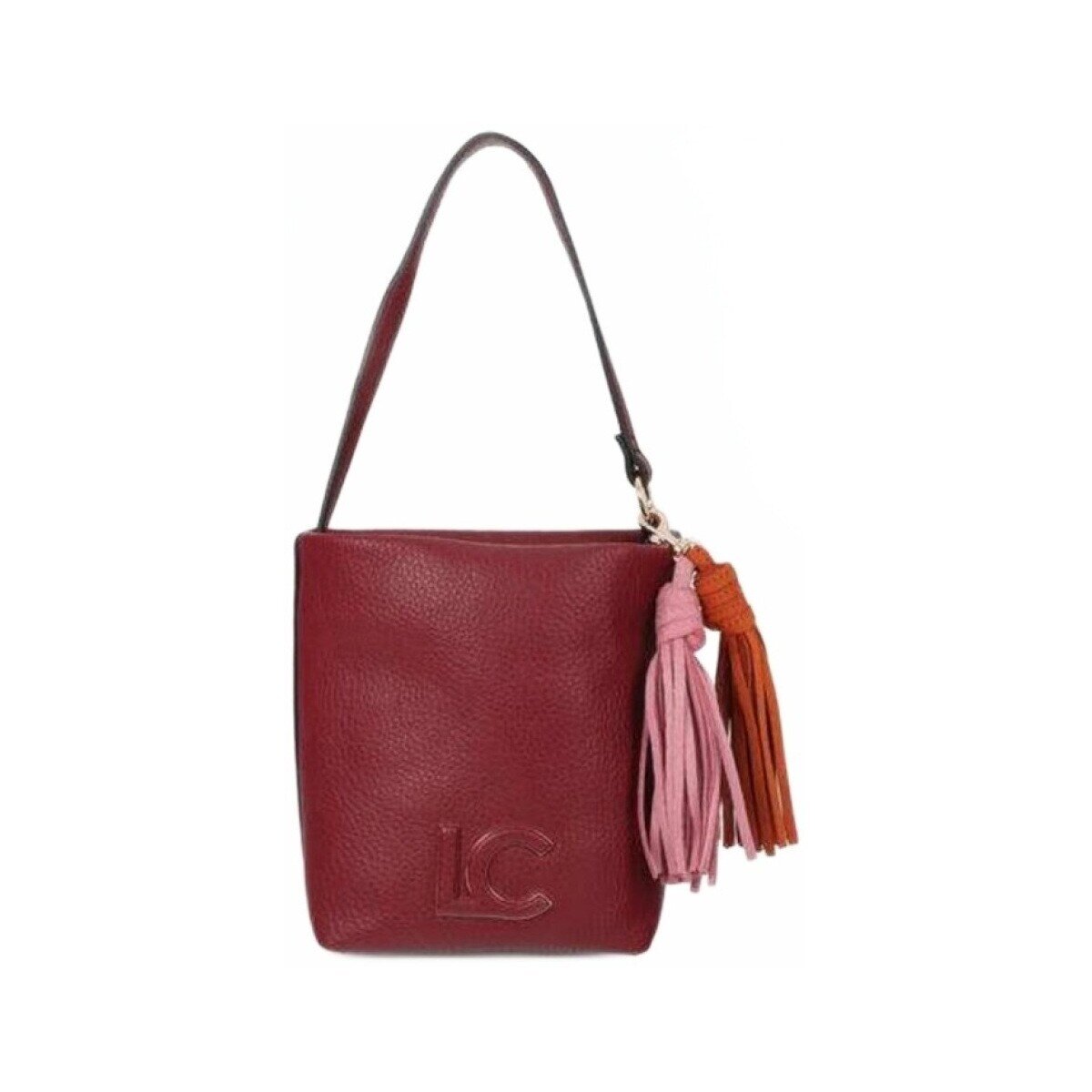 Lola Casademunt Genti Faux Leather Shoulder Bag With Pompoms