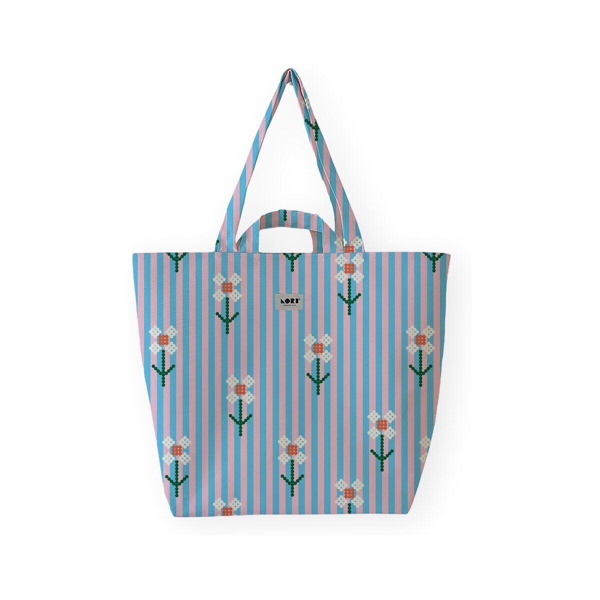 Lori Barcelona Genti Fine Stripe And Bloom Flowers - Blue/Pink