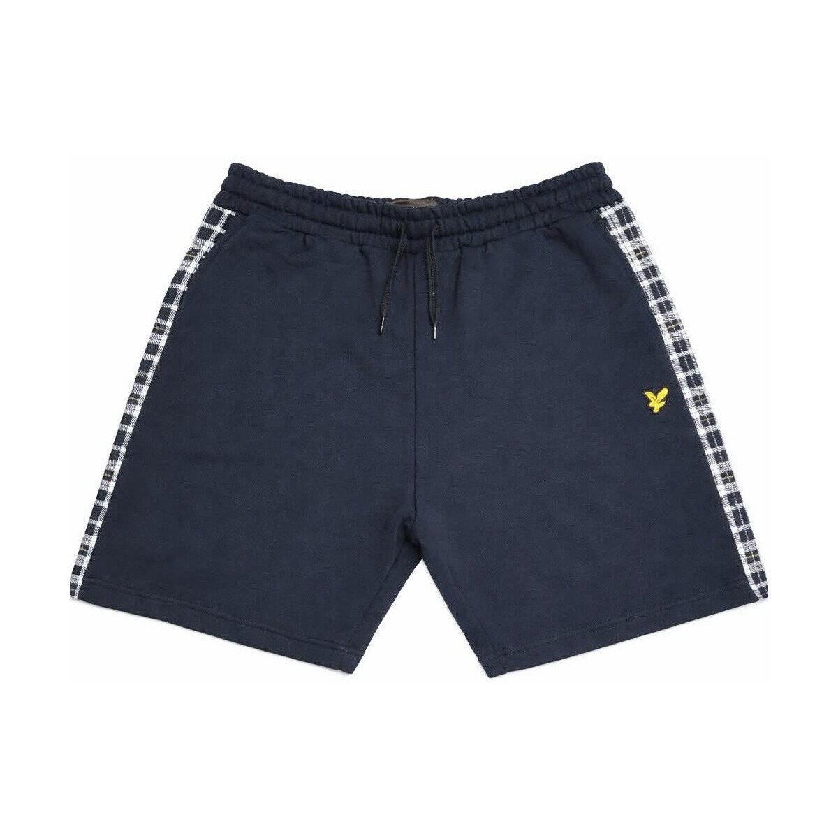 Lyle & Scott Îmbracaminte Check Panelled Sweat Shorts Dark Navy
