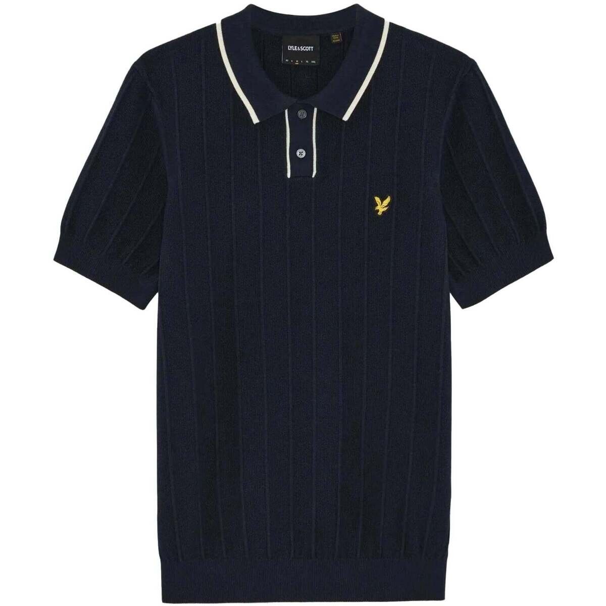 Lyle & Scott Îmbracaminte Pique Tipped Knitted Polo Shirt Dark Navy