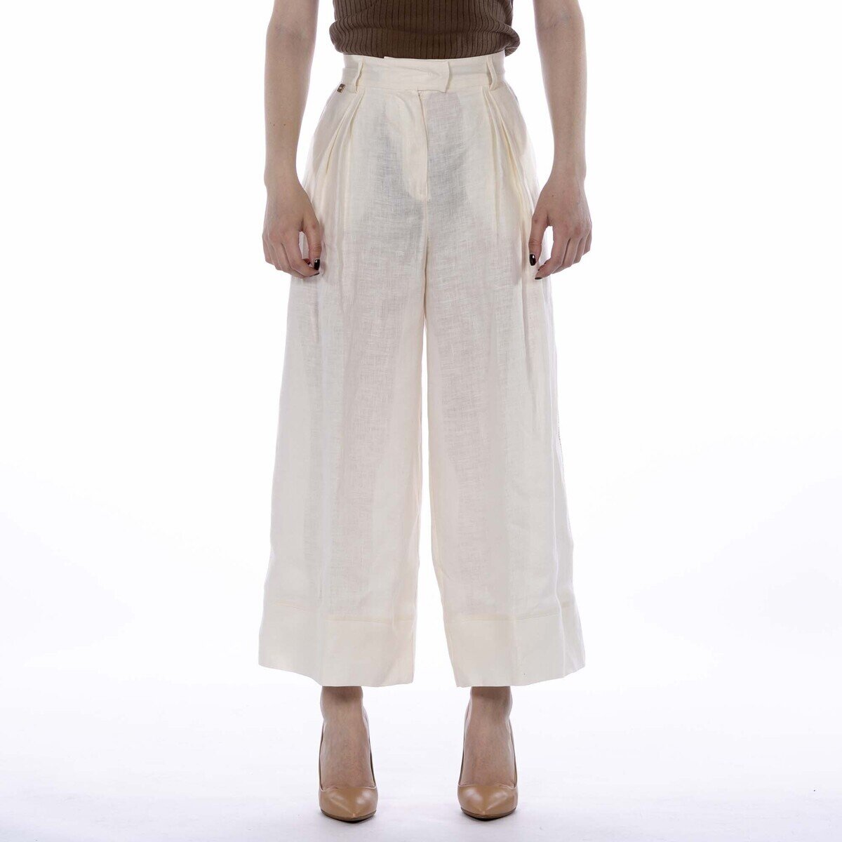 Manila Grace Îmbracaminte Crop Ecru