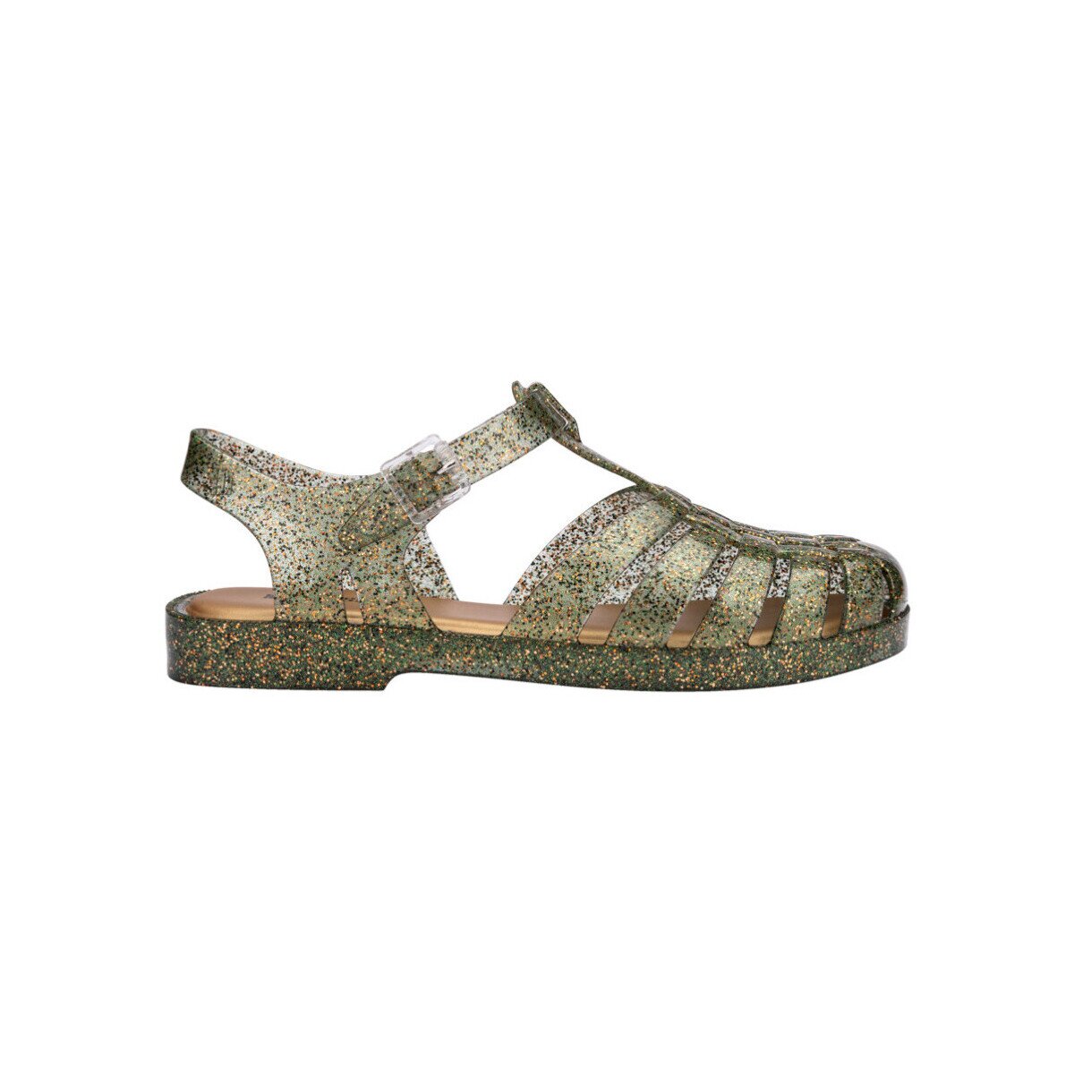 Melissa Pantofi Possession Shiny Sandals - Glitter Clear/Beige