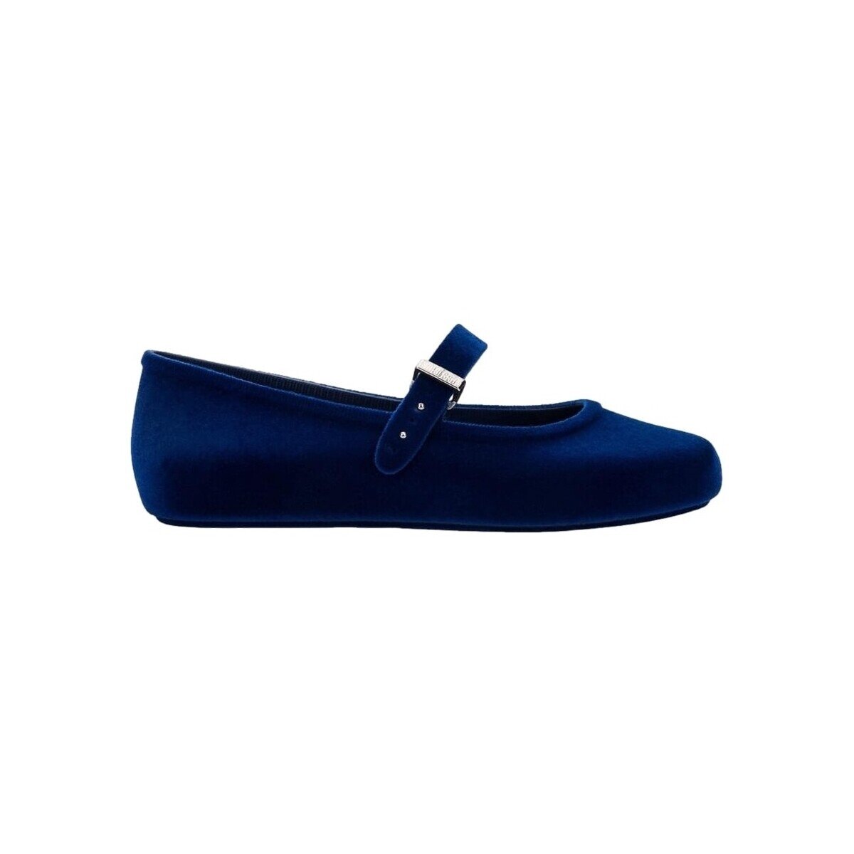 Melissa Pantofi Soft Ballerina Velvet II - Blue Flocked