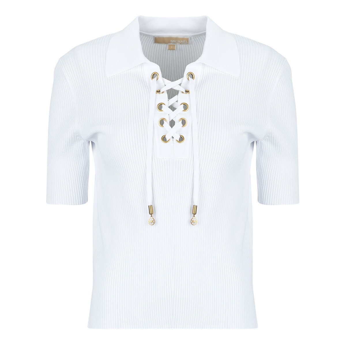 MICHAEL Michael Kors Îmbracaminte LACE UP SS POLO TOP