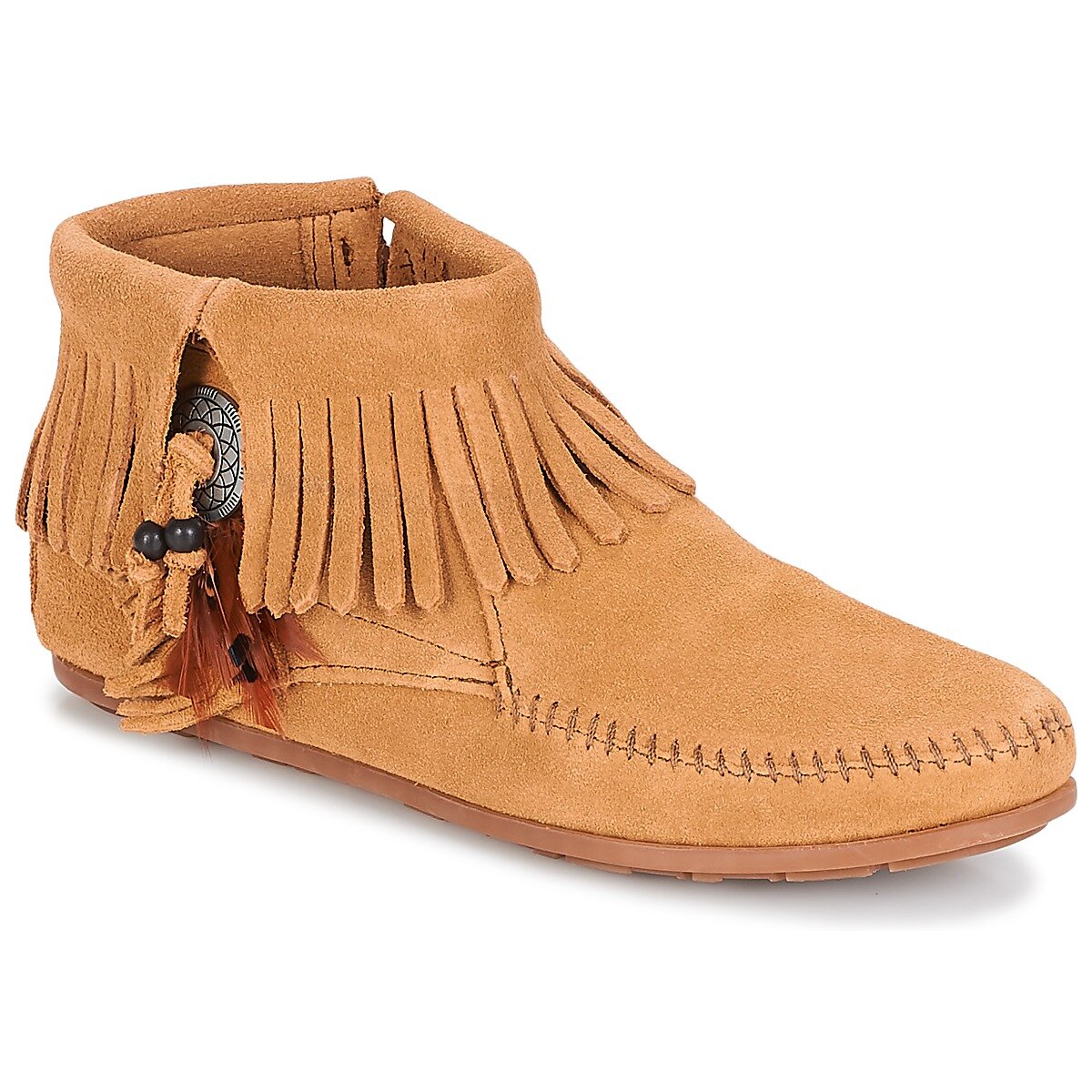 Minnetonka Pantofi CONCHO FEATHER SIDE ZIP BOOT