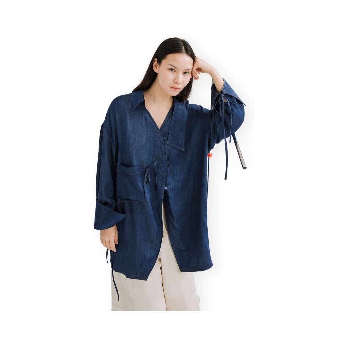 Mirakaya Îmbracaminte Raw Shirt - Blue Denim