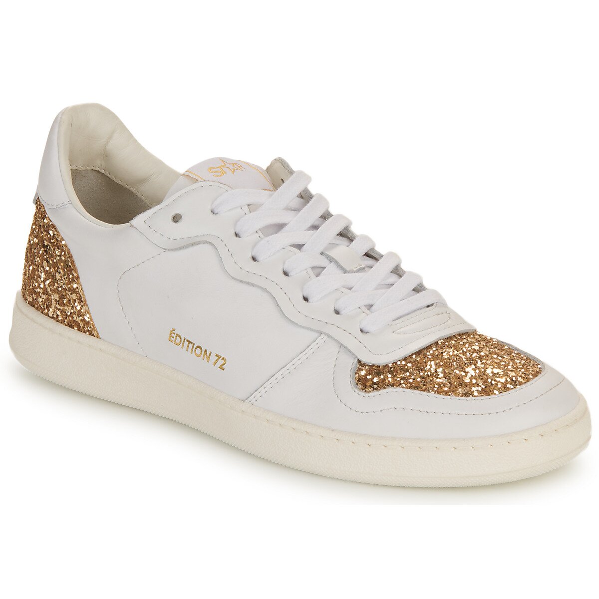 Myma Pantofi 7616MY00-CUIR-BLANC-GLIT-PLATINE