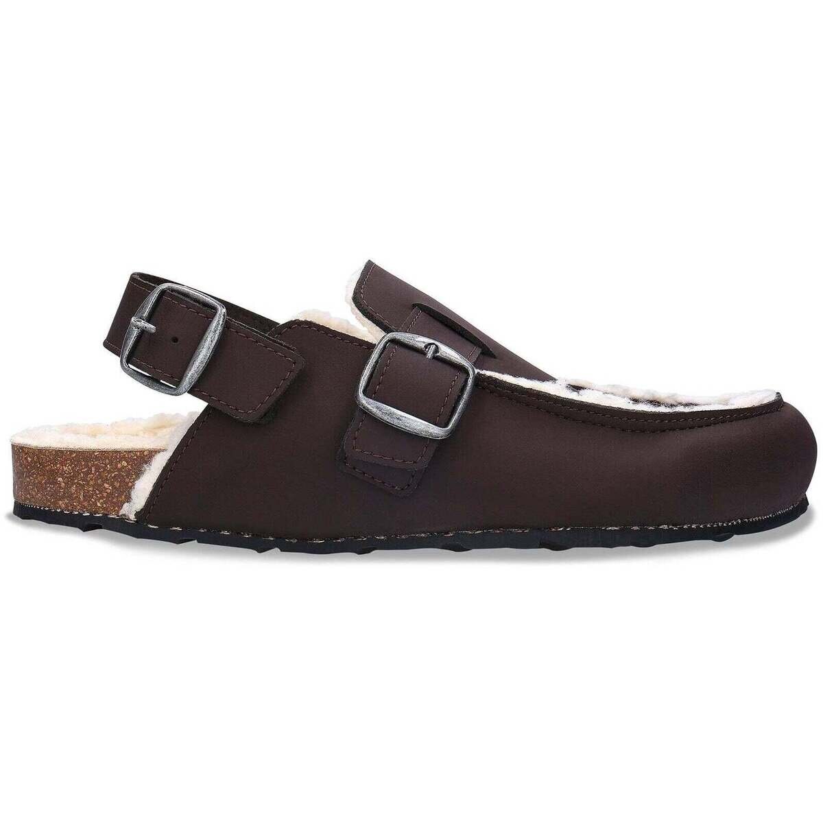 Nae Vegan Shoes Pantofi Vegan Winter Clogs with Cotton Lining Medan Brown
