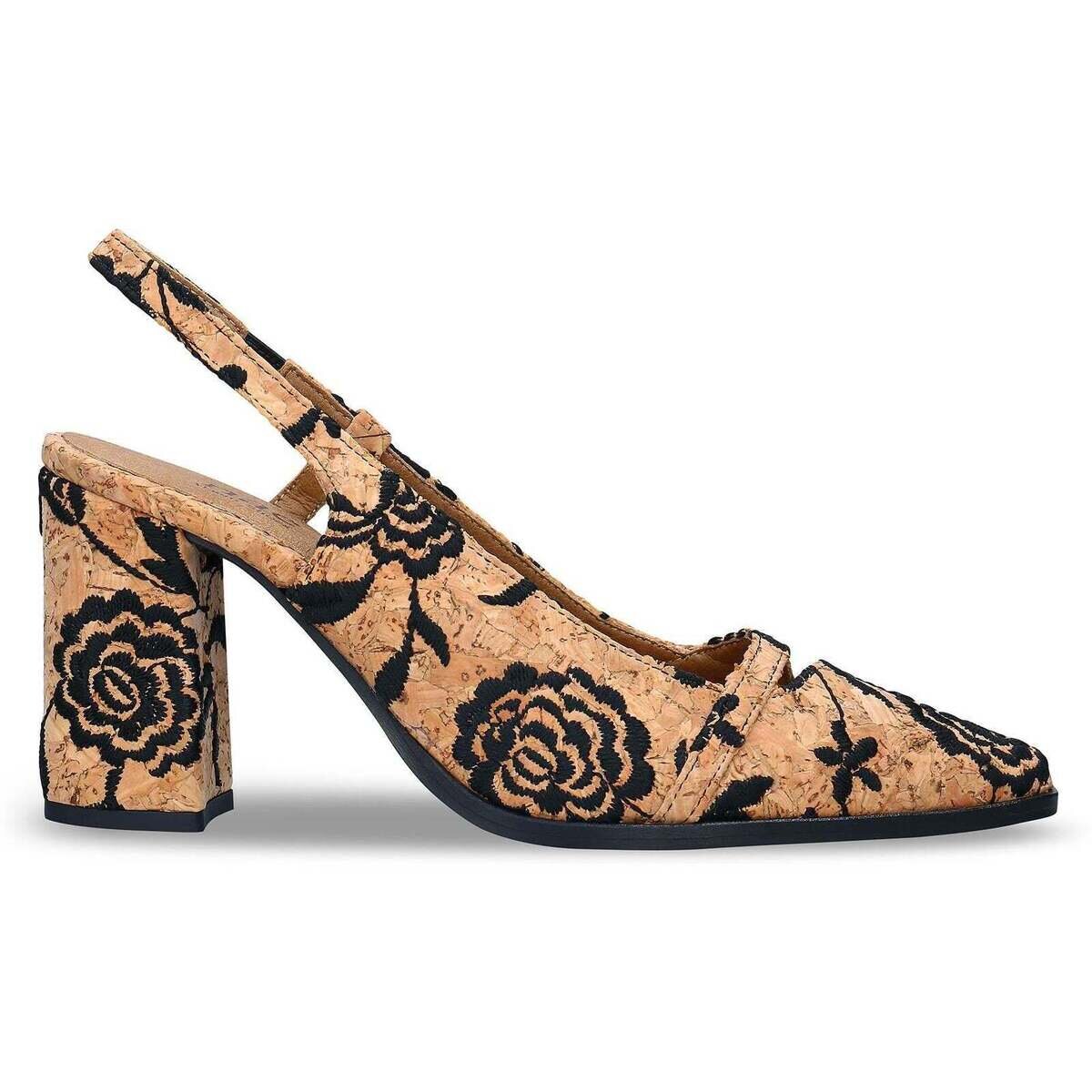 Nae Vegan Shoes Pantofi Women's Cork Vegan Heeled Sandals Lilou Brown