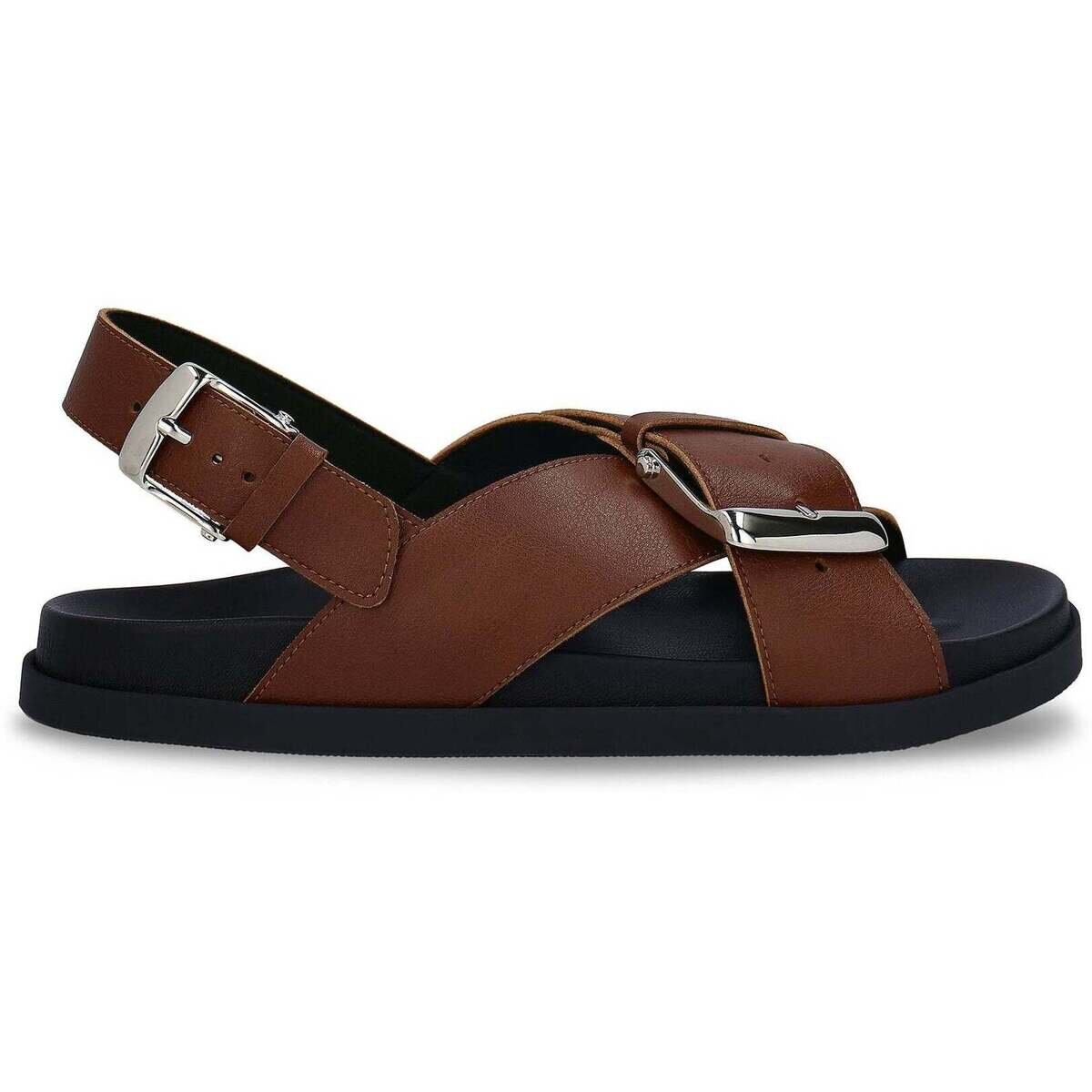 Nae Vegan Shoes Pantofi Women's Vegan Flat Sandals Luna Brown