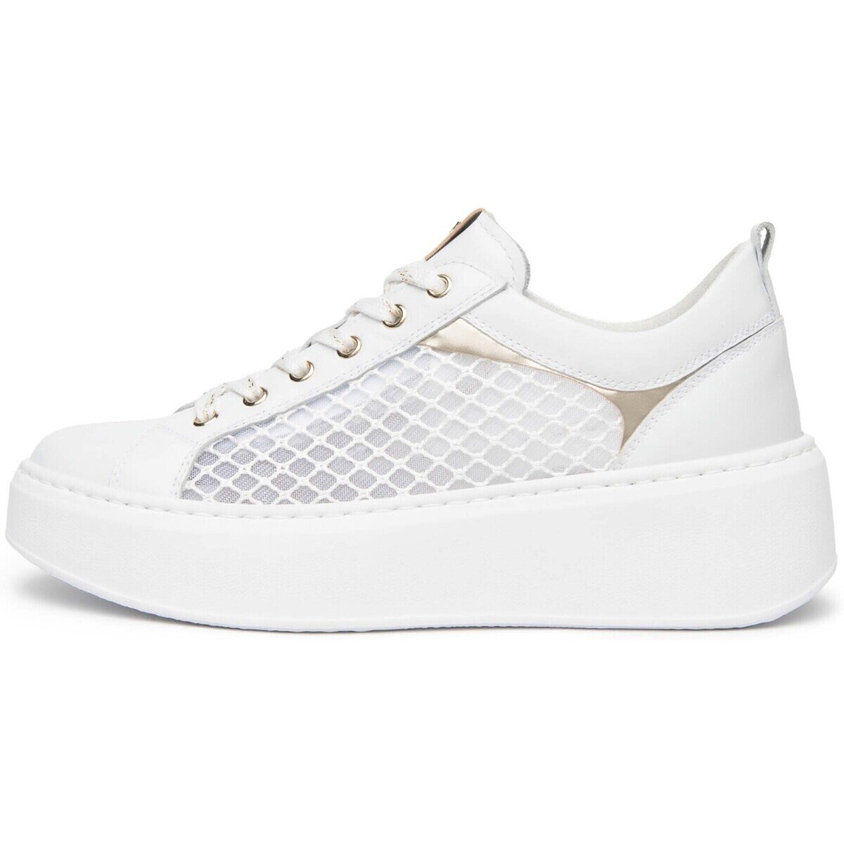 NeroGiardini Pantofi Skipper T.Palladium Net Bian T.Brill Platino 6074
