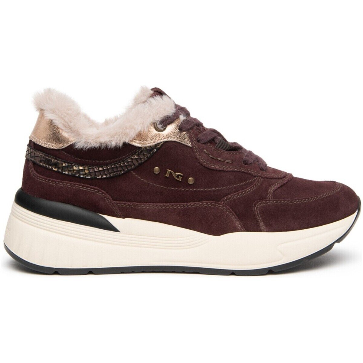 NeroGiardini Pantofi Velour Lunare Tortora Turandot Potting Soi Pu.Bide