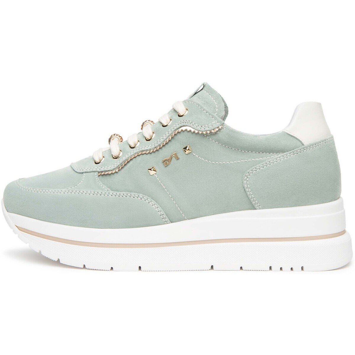 NeroGiardini Pantofi Velour Velvet Osso 0100 T.Brill Platino 6074 Tr Co