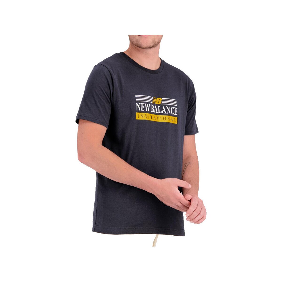 New Balance Îmbracaminte T-shirt L noir avec accents jaunes
