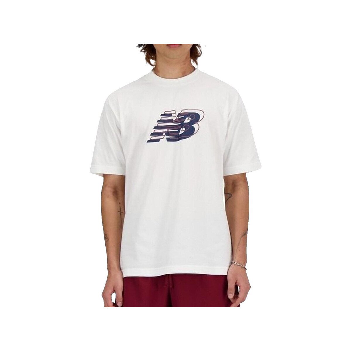 New Balance Îmbracaminte T-shirt MT41526WT 100% coton blanc