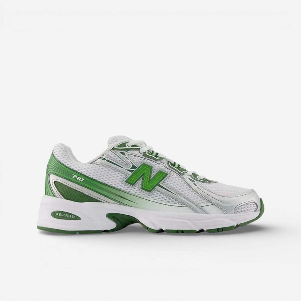 New Balance Pantofi 740 White Alpine Green Silver Metallic
