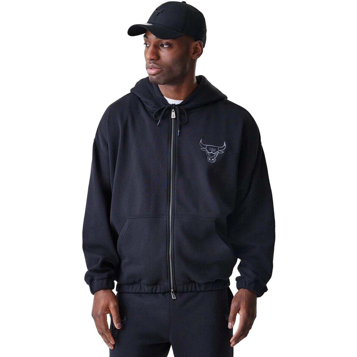 New Era Îmbracaminte Nba Linear Fz Hoodie Chibul Blk