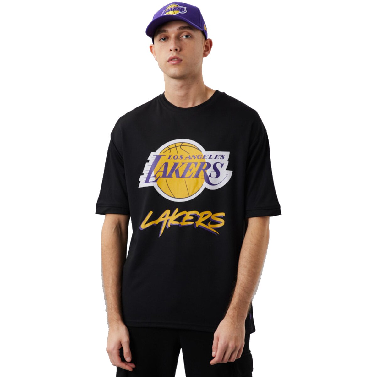 New Era Îmbracaminte NBA Los Angeles Lakers Script Mesh Tee
