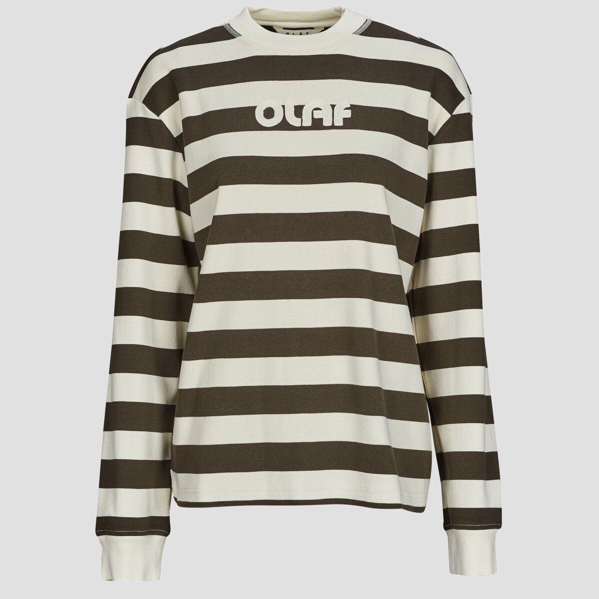 OLAF Îmbracaminte STRIPED RIB RETRO LOGO CREWNECK