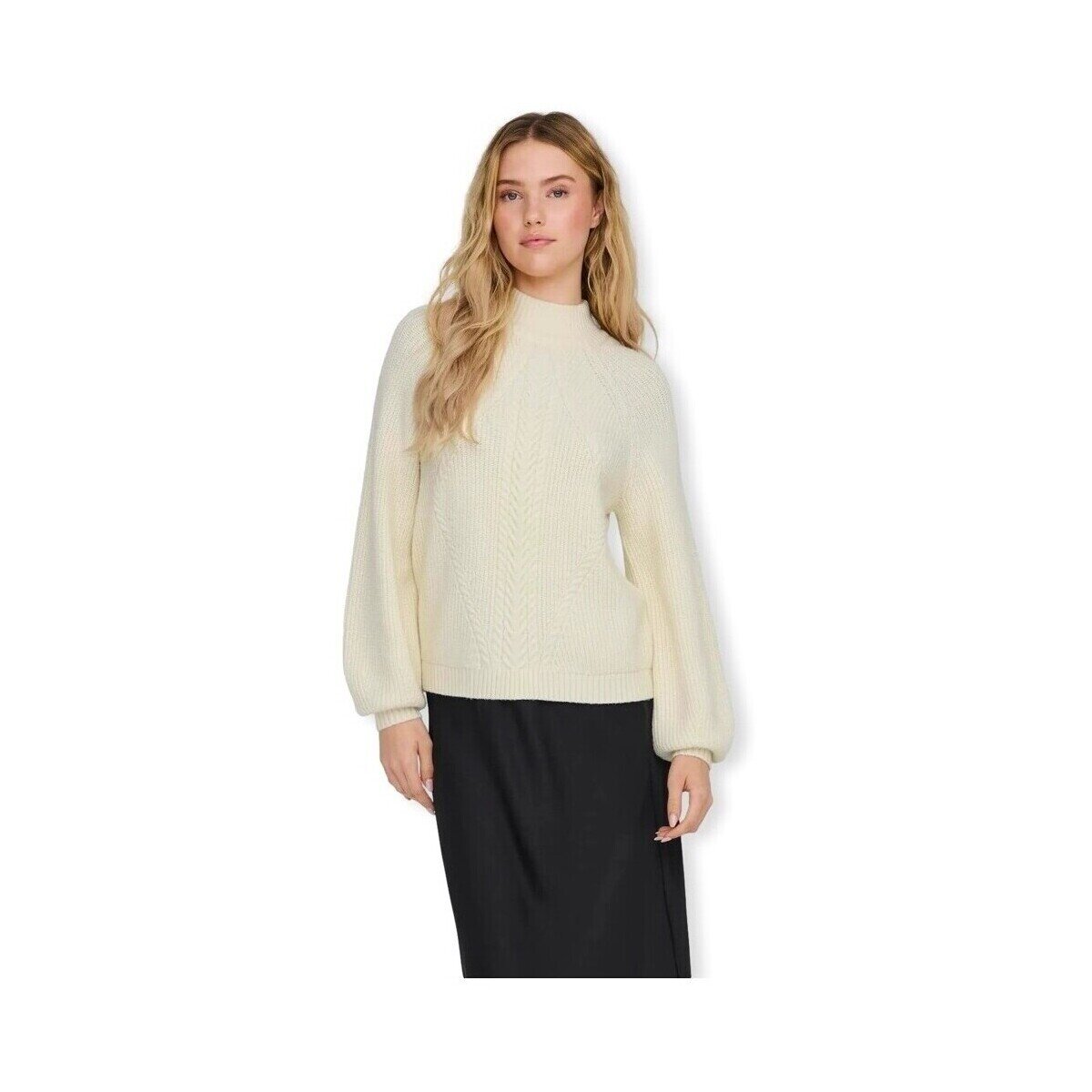 Only Îmbracaminte Katia Life High Neck Knit - Whitecap Gray