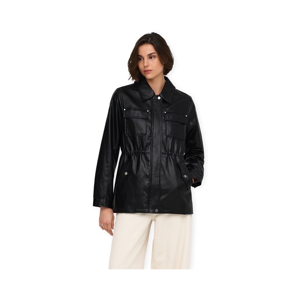 Only Îmbracaminte Mini Faux Jacket - Black