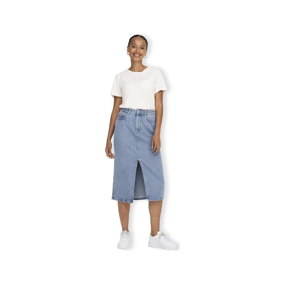 Only Îmbracaminte Noos Bianca Midi Skirt - Light Blue Denim